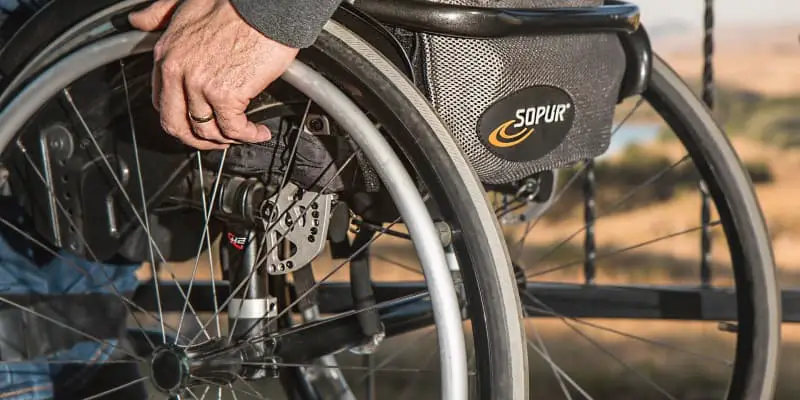 elderly man on a wheelchair