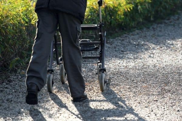 Person walking with rollator