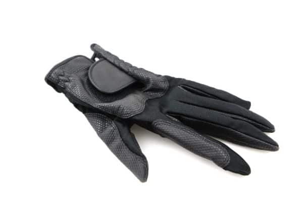 Black leather gloves