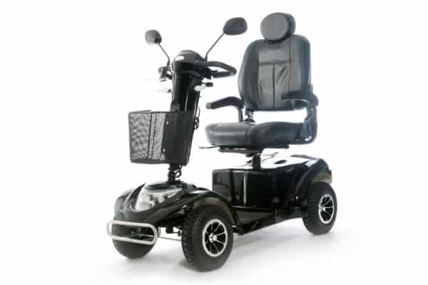 Mobility scooter on white background
