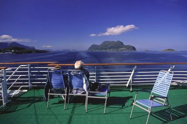Elderly people on a cruise ship