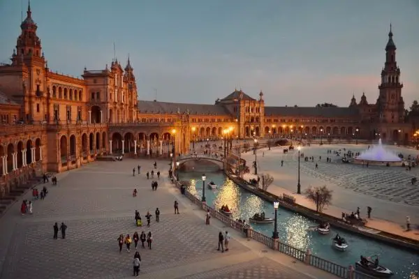 Nighttime in Seville Spain